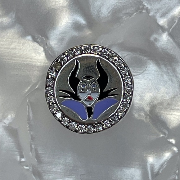 Charm for Pandora Bracelet Disney Villain Maleficent with Rhinestones S925 - Picture 4 of 9
